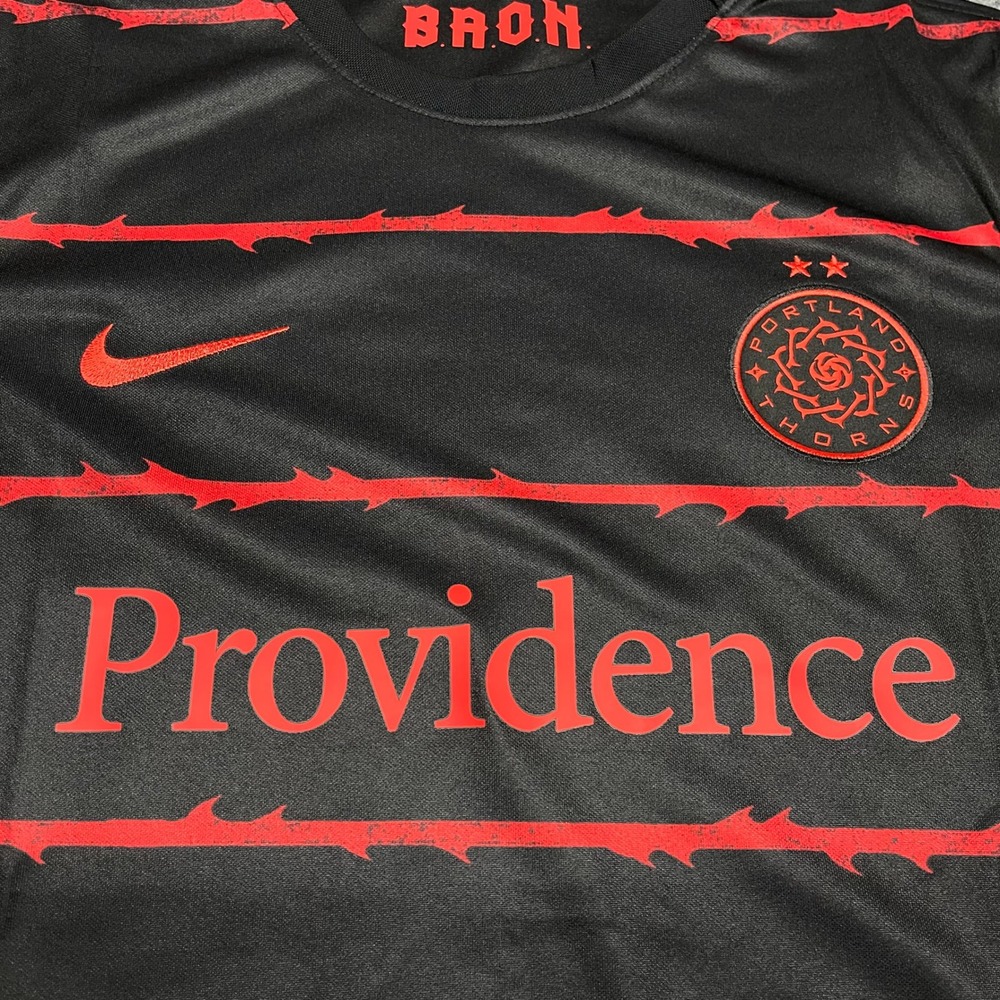 Portland Thorns Jersey Womens Black Red Medium Nike Home Kit NWLS Soccer Tik-Tok - Picture 2 of 15